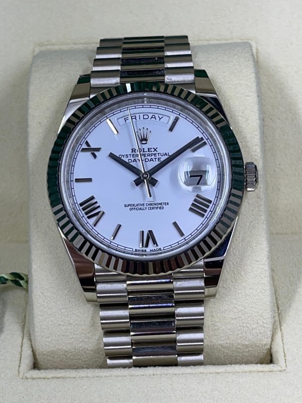 Day-Date 40mm White Gold White Dial President