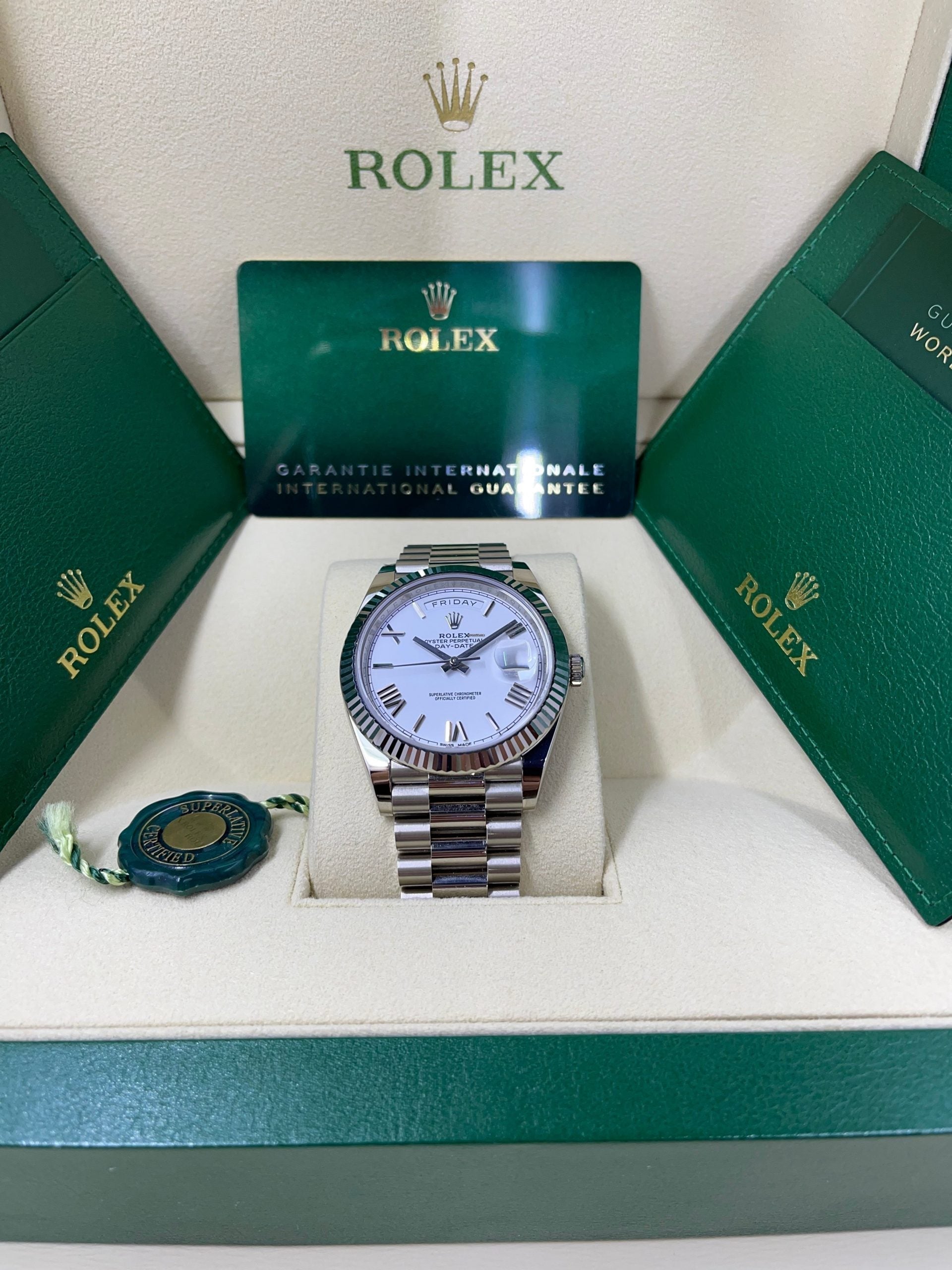 Day-Date 40mm White Gold White Dial President