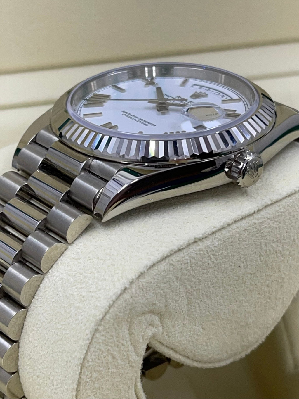 Day-Date 40mm White Gold White Dial President