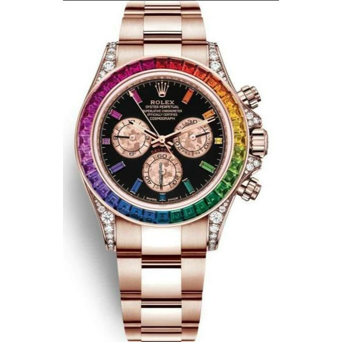 Daytona Rainbow Rose Gold Gemstone Bezel
