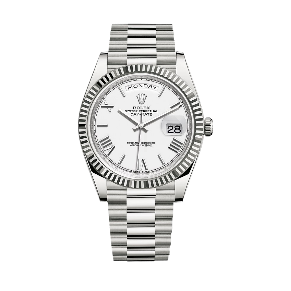 Day-Date 40mm White Gold White Dial President